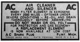 BD02 | 1933-36 Air Breather Decal
