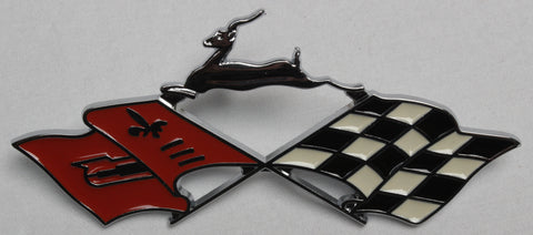 RE58-I | 1958 Impala Rear Quarter Panel Emblems "X-Flags"